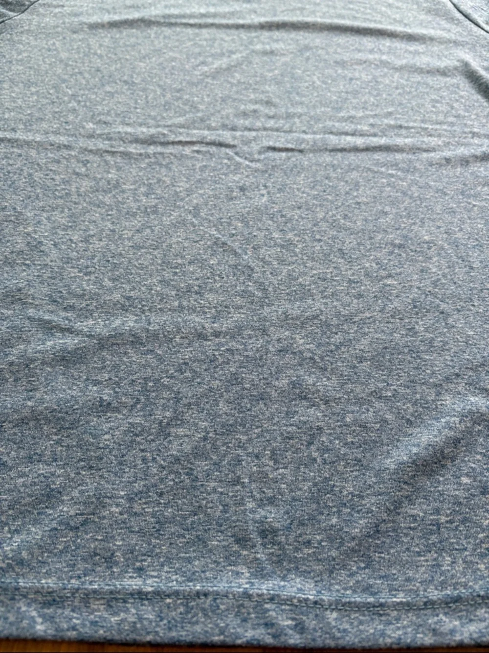 Nike Woman’s Gray/Blue Heather Performance Tee with White Swoosh